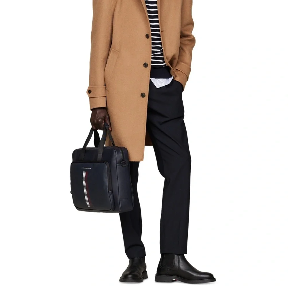 New - Tommy Hilfiger Men's Logo Computer Bag in Space Blue